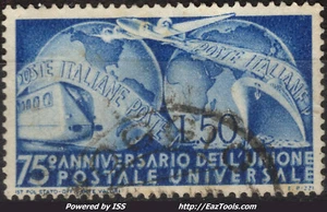 ITALIE 75EME ANNIVERSAIRE DE L'UPU N° 538 AVEC OBLITERATION - Picture 1 of 1