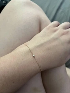 10ct Yellow Gold Bracelet With Small Diamond - Picture 1 of 11