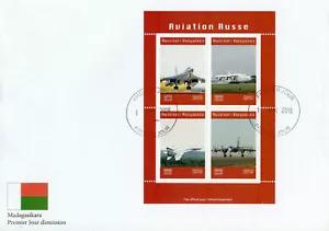Madagascar 2019 FDC Russian Aviation Airplanes Planes 4v M/S Cover Stamps - Picture 1 of 1