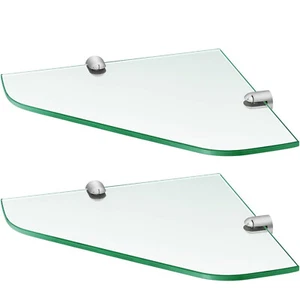 Eckregal Glasregal Bad Wandregal Glasablage Badregal 1/4 Kreis Klarglas 6mm - Bild 1 von 9