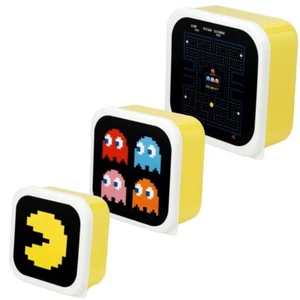 Puckator Pac-Man Lunch Box Set 3 Food Snack Storage Boxes for Kids School Work - Picture 1 of 1