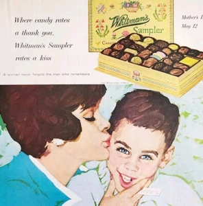 1963 Whitman's Choclate Sampler Box Advertisement Mother's Day Vintage DWII23 - Picture 1 of 2