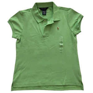 NEW Ralph Lauren Girls Polo Size L (12-14) Sprng Lime Pony Logo Classic Preppy - Picture 1 of 13