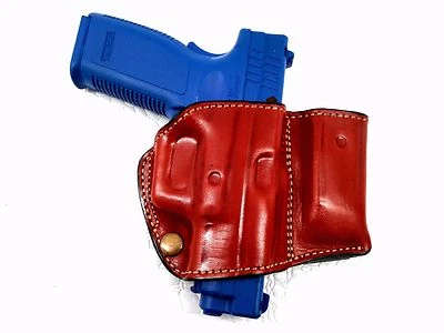 Holster and Mag Pouch -OWB Leather Belt Holster Fits Springfield Armory XD-45,4" - Image 1 of 4