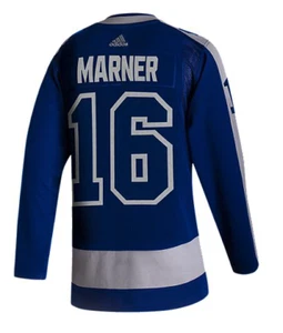 Toronto Maple Leafs adidas Blue 2020/21 Reverse Retro Mitch Marner NHL Jersey - Picture 1 of 2