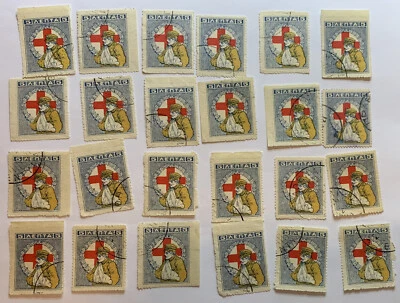 1918 GREECE RED CROSS CHARITY TAX #RA45 INVESTOR LOT OF 24 STAMPS - Image 1 of 4
