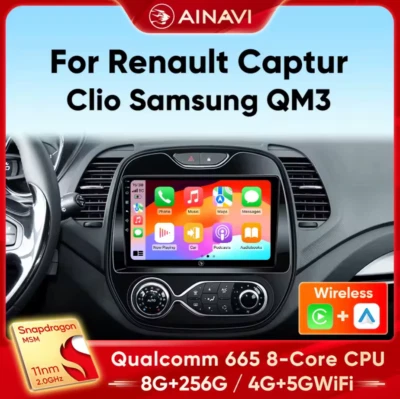 Autoradio Android per Renault Captur 2016-2019 Carplay Android Auto GPS 32GB - Immagine 1 di 4