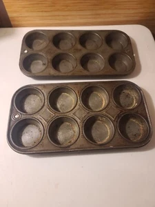 VINTAGE Set Of 2 KELLOGG'S ALL BRAN MUFFIN TIN BEST AS A CEREAL BEST FOR COOKING - Picture 1 of 3