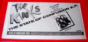 The Kinks State Of Confusion Vintage ORIG 1984 Press/Magazine ADVERT 12"x 6" - Foto 1 di 3