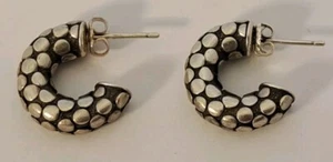 Aretes de plata esterlina John Hardy Dot Huggie Hoop retirados BONITOS - Imagen 1 de 6