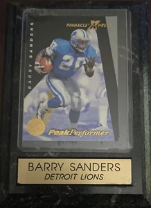 Barry Sanders Pinnacle Press Peak Performer Detroit Lions In Wooden Plaque - Picture 1 of 2