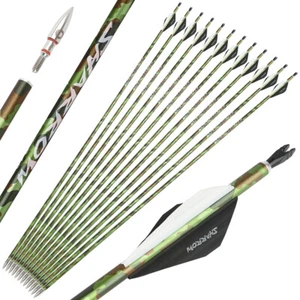 30" Pure Carbon Arrow Spine340 ID6.2mm Camo RecurveBow Compoundbow Shoot Hunting - Picture 1 of 21