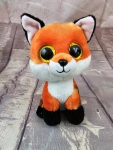 Ty Beanie Boos "Meadow" The Fox Plush Toy. Orange White Black 6" Glitter Eyes - Picture 1 of 3