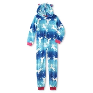 NEW Unicorn Pajamas Size 8 10-12 14-16 XL Girls One Piece Union Suit Costume NWT - Picture 1 of 1