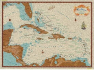 Caribbean Map (Decorative 18" x 24") - Picture 1 of 1