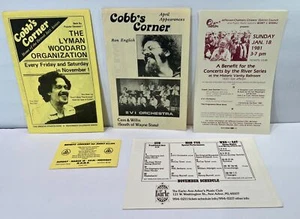 LOTE de volantes y boletos de jazz de colección 1979 1981 Cobb's Corner The Earle River Series - Imagen 1 de 2