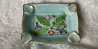 Vintage Rosetty -Chicago Ceramic Ashtray Turquoise Color  made in occupied Japan