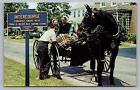 Intercourse Pa Amish Boy Talking To Girls Horse Buggy Town Sign Postcard Vtg F4