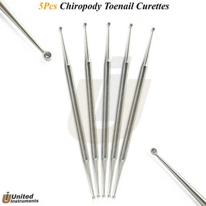 5 Podologie Nagelkürette Nägel Zehennagelreiniger 1,5mm-2,5mm Doppelendkürette - Bild 1 von 2