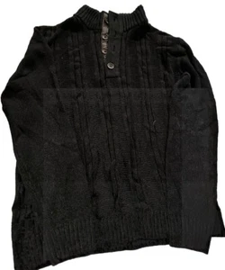 Men's 1/4 Button Neck Cotton Sweater, Size L - Picture 1 of 6