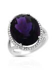 Cocktail 18K W/Gold Ring 12.76 ctw Genuine Amethyst & Diamonds. Weight 7.1g. New