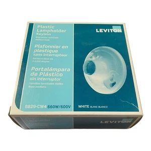 Leviton Lampholder Keyless Plastic 8829CW4 Medium Base Dual Screw Terminal White - Bild 1 von 2