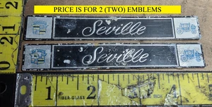 (2) CADILLAC SEVILLE CIRCA '80 DOOR THRESHOLD THIN METAL INSERTS {5786) - Picture 1 of 9