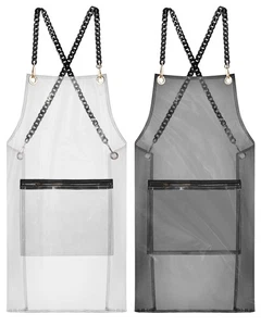2 Pcs Clear Apron Transparent for Hair Stylist Waterproof Hair Salon Work Apr... - Picture 1 of 7