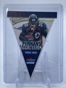TERRELL DAVIS 2001 FLEER GENUINE PENNANT AGGRESSION DIE CUT Q1300 - Picture 1 of 2