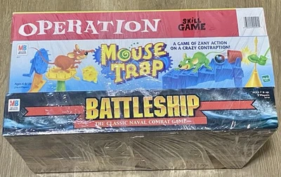 Milton Bradley Vintage 3X Board Game Lot Operation Battleship Mouse Trap - Image 1 of 4