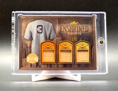 🔥Babe Ruth 2025 Leaf Bronx Legacy Enshrined Triple GU Bat Relic 1/1 E-1 HOF 🔥 - Image 1 of 2