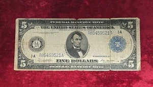 1914 $5 Federal Reserve Note - Picture 1 of 2