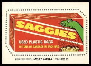 1979 Fleer Crazy Labels #43 Saggies - Bild 1 von 2