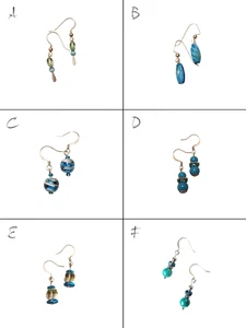 Glass & Crystal Earrings, Assorted Turquoise & Aquas - Picture 1 of 13