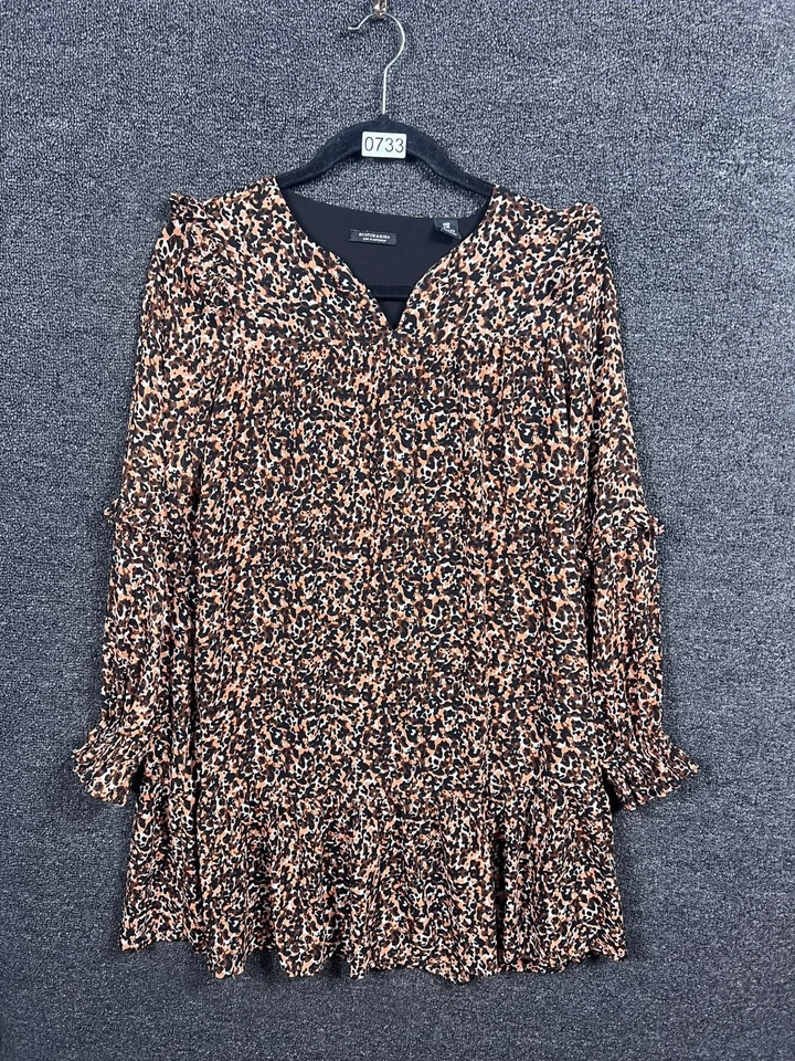 Vestido midi Scotch and Soda para niñas marrón floral en capas talla 12/152 manga larga  Foto 1 de 4