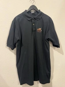 Crazy Shirts Polo Nera 100% Cotone Uomo Taglia Large Woodys Surf Club Maui Hawaii - Foto 1 di 4