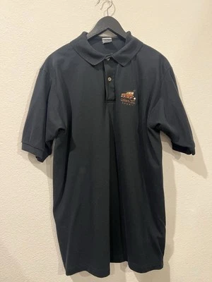 Camisas Crazy Polo Preto 100% Algodão Masculino Tamanho Grande Woodys Surf Club Maui Havaí - Imagem 1 de 4