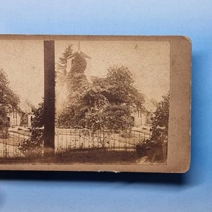 Olbury Stereoview 3D C1858 Real Photo Shropshire Church Repairs Underway - Picture 1 of 3