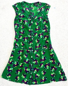 GREYLIN Silk Dress Small Floral Button Front Lined - Picture 1 of 19