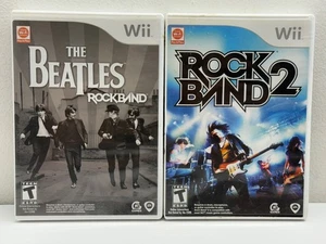 The Beatles Rock Band Nintendo Wii, 2009 With Rockband 2 Nintendo Wii Both CIB - Picture 1 of 9