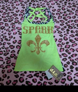 D.I.A. Camisole Green Open Back Zebra Print Women's Free Size From Japan - Picture 1 of 6