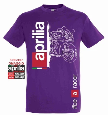 T-shirt  APRILIA Racing MotoGP #be a racer + 3 adesivi omaggio - Imagen 1 de 3