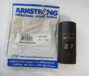 Armstrong 47-227 1/2" Drive 27mm Deep Impact Socket 6 Point USA - Picture 1 of 2