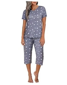  Women's Sleepwear Capri Pajama Sets Short Sleeve Two-Piece Pjs X-Large A-star - Picture 1 of 7