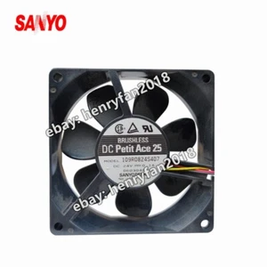 SANYO 109R0824S407 Axial Fan 24VDC 0.1A 80*80*25MM 3-wires Cooling Fan San Ace - Picture 1 of 5