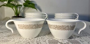 Vintage Corelle Woodland Brown Hook Handle Coffee Tea Cups Set of 8 - Picture 1 of 7