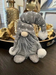 1 Piece Gray Christmas Gnome Decoration Plush 6.5in - Picture 1 of 4