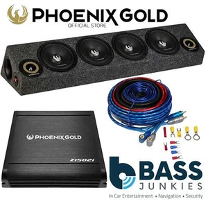 Phoenix Gold 1700 Watts 4x6.5" Midbass & 2x3.6" Tweeter Enclosure & Car Amp Kit - Picture 1 of 12