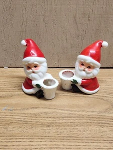 Vintage Parma AAI Kerzenhalter Santa Japan Set Weihnachten Esstisch Oma - Bild 1 von 7