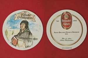 Reissdorf Kölsche patrón protector cervecería tapa de cerveza montaña rusa beermat - Imagen 1 de 1